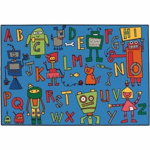 Carpets for Kids Reading Robots Value Learning Rug, Rectangle, 3'X4'6" - 1 of 4