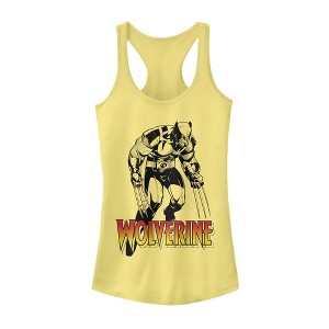 Juniors Womens Marvel X-Men Wolverine Grayscale Racerback Tank Top - 1 of 3