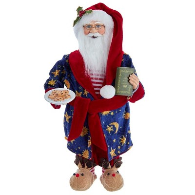 Kurt Adler 17-Inch Santa with Night Robe and Cookies