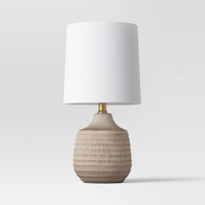 Textural Ceramic Mini Jar Shaped Table Lamp Light Brown (Includes LED Light Bulb) - Threshold™