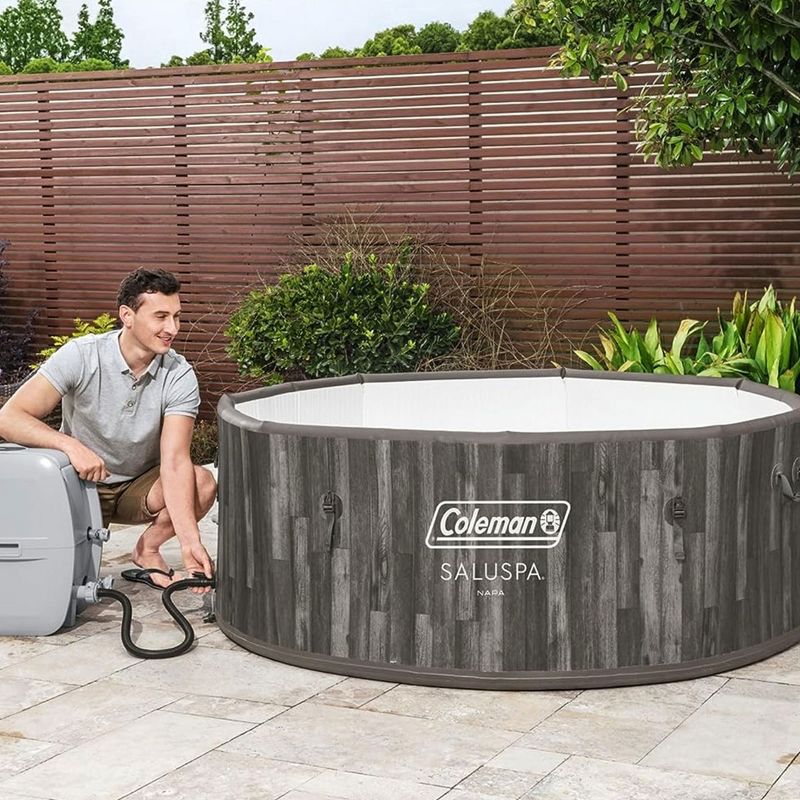 Coleman Sicily SaluSpa Inflatable Round Outdoor Hot Tub Spa with 180 Soothing AirJets, Filter Cartridge, and Insulated Cover, 6 of 9