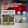 Master Mechanic 29 Piece Quick Change Titanium Coated Bit Set with Hex Shanks in Various Sizes for Tools and Home Improvement - 2 of 4