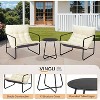 VINGLI 3 - Piece Patio Chair Set with Side Table, Outdoor/Indoor Chairs with Thick Cushions, Heavy Duty 400 LBS Capacity, White - 2 of 4