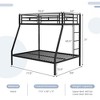 Costway Twin Over Full Metal Bunk Bed with Integrated Ladder Full-length Guardrail Black/White - 3 of 4