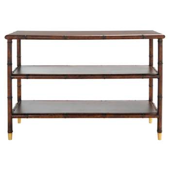 Tudor 2 Shelf Console Table - Dark Brown/Gold - Safavieh.