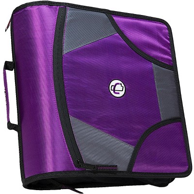 Case-it Zipper Binder with 5 Tab Files, D-Ring, 4 Inches, Purple