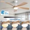 52 Inch Smart Ceiling Fan With Lights and Remote High CFM Reversible DC Bedroom Ceiling Fan 6 Wind Speeds Dimmable LED 5 Carved ABS Blades - 4 of 4
