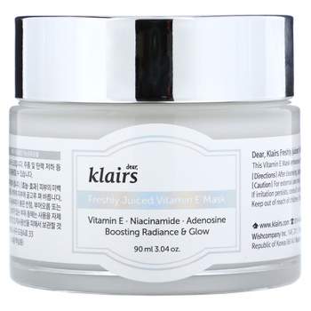 Dear, Klairs K-Beauty Skincare, Freshly Juiced Vitamin E Beauty Mask, 3.04 oz (90 ml)