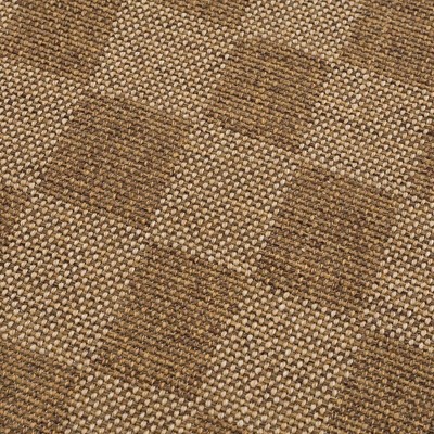 Kuval Camel Checkered Polypropylene Runner Rug 2'7" x 7'3"