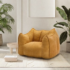 Comfortable Chenille Bean Bag Sofa Chair, Square Lazy Couch, Highly Resilient Foam Sea for Living Rooms & Bedrooms – Cuddlewood - 1 of 4