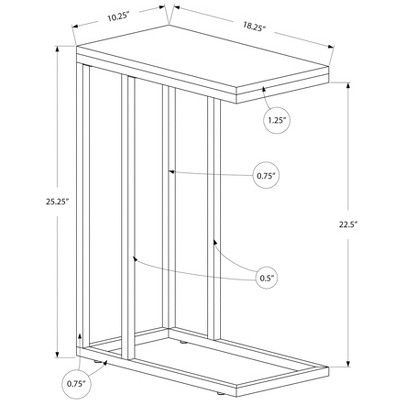 Gray Reclaimed Wood and Black Metal C-Shaped End Table