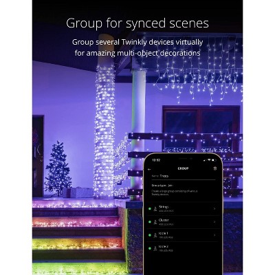 Twinkly Multicolor LED Icicle Lights with Clear Wire