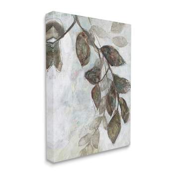 Stupell Industries Dark Brown Tree Branches Abstract Sketch Leaves Gallery Wrapped Canvas Wall Art, 30 x 40
