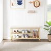 Shoe Bench with Storage ¨C 2-in-1 Shoe Rack & Comfortable Entryway Bench with 2-Tier Shelf for Hallway, Front Door, Bedroom - 4 of 4