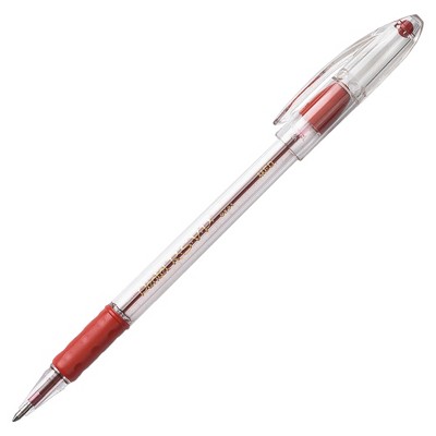 Pentel® R.S.V.P.® Ballpoint Pens, Fine Point, 0.7 mm, Clear Barrel, Red  Ink, Pack Of 12 - Zerbee