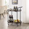 Rosary Blenn Modern Gold Bar Cart with Wheels – 2-Tier Rolling Serving Trolley - 4 of 4