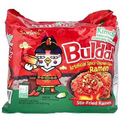 Buldak™, Stir-Fried Ramen, Spicy Chicken, Kimchi, 5 Packs, 4.76 oz (135 g) Each