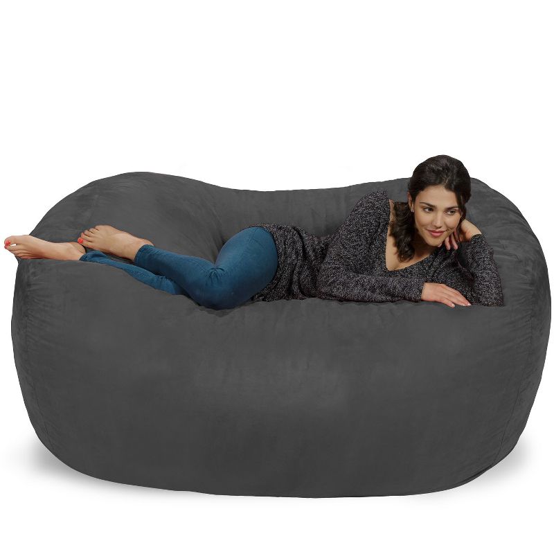 6' Large Bean Bag Lounger with Memory Foam Filling and Washable Cover - Relax Sacks, 4 of 11