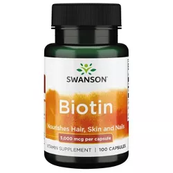 Swanson Vitamin B Biotin 5,000 mcg Capsule 100ct