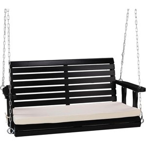 VINGLI 4 FT Outdoor Porch Swing with Cushions, Heavy Duty 880 LBS Patio Hanging Swing Bench with Chains for Yard, Garden - 1 of 4