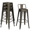 Tangkula Set of 4 Metal Bar Stools 30" Industrial Height Chair Low Back - 3 of 4