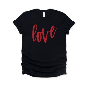 Simply Sage Market Women's Love Cursive Short Sleeve Graphic Tee - 1 of 4