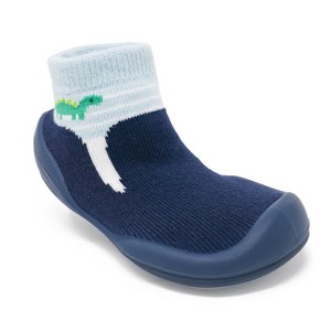 Komuello Baby Boy First Walk Sock Shoes - Navy Dash - 1 of 4