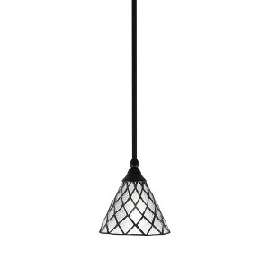 Toltec Lighting Any 1 - Light Pendant in  Matte Black with 7" Diamond Ice Art Glass Shade - 1 of 1