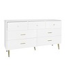 RISOKEYS 7 Drawer Dresser,High Gloss Dresser with Golden Metal Handles,Chest of Drawers with Wide Drawers for Bedroom,Living Room,Hallway,White - 4 of 4