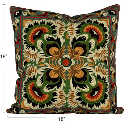 Storied Home Embroidered Pillow