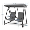 2-Person Patio Swing Chair with Adjustable Canopy & Removable Cushions - 2 of 4