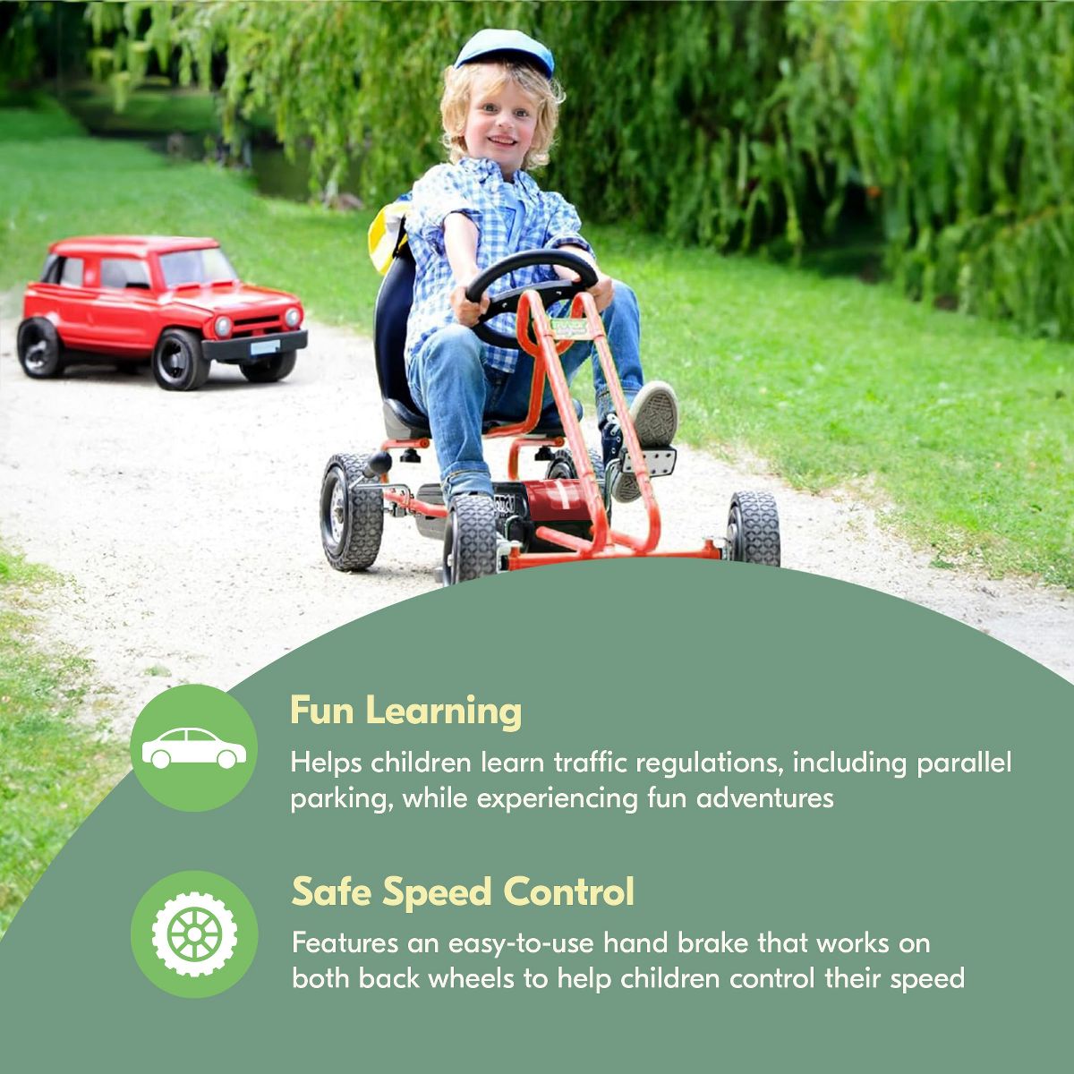 hauck Lightning Ergonomic Pedal Ride On Go Kart Toy for Boys and Girls - thumbnail 3
