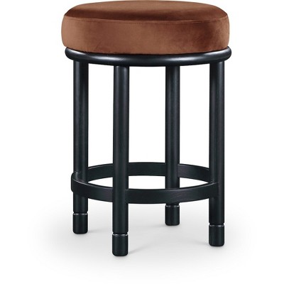 Meridian Furniture,Monette Cognac Velvet Counter Stool