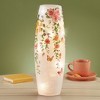 Collections Etc LED Lighted Rose Trailing Vine Glass Hurricane Lamp Pink - 2 of 2