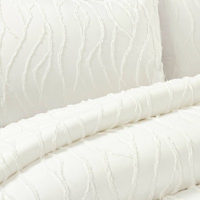 Lush Decor Lush Décor 3pc Full/Queen Jacquard Wave Comforter Set Soft White: Elegant Bedding, Year-Round Use, Machine Washable — фото 2