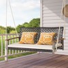 Costway 2-Person Patio Rattan Hanging Swing Chair Porch Loveseat Cushion Off - 2 of 4
