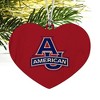 American University Primary Logo Heart Love Wood Christmas Tree Holiday Ornament - 2 of 3