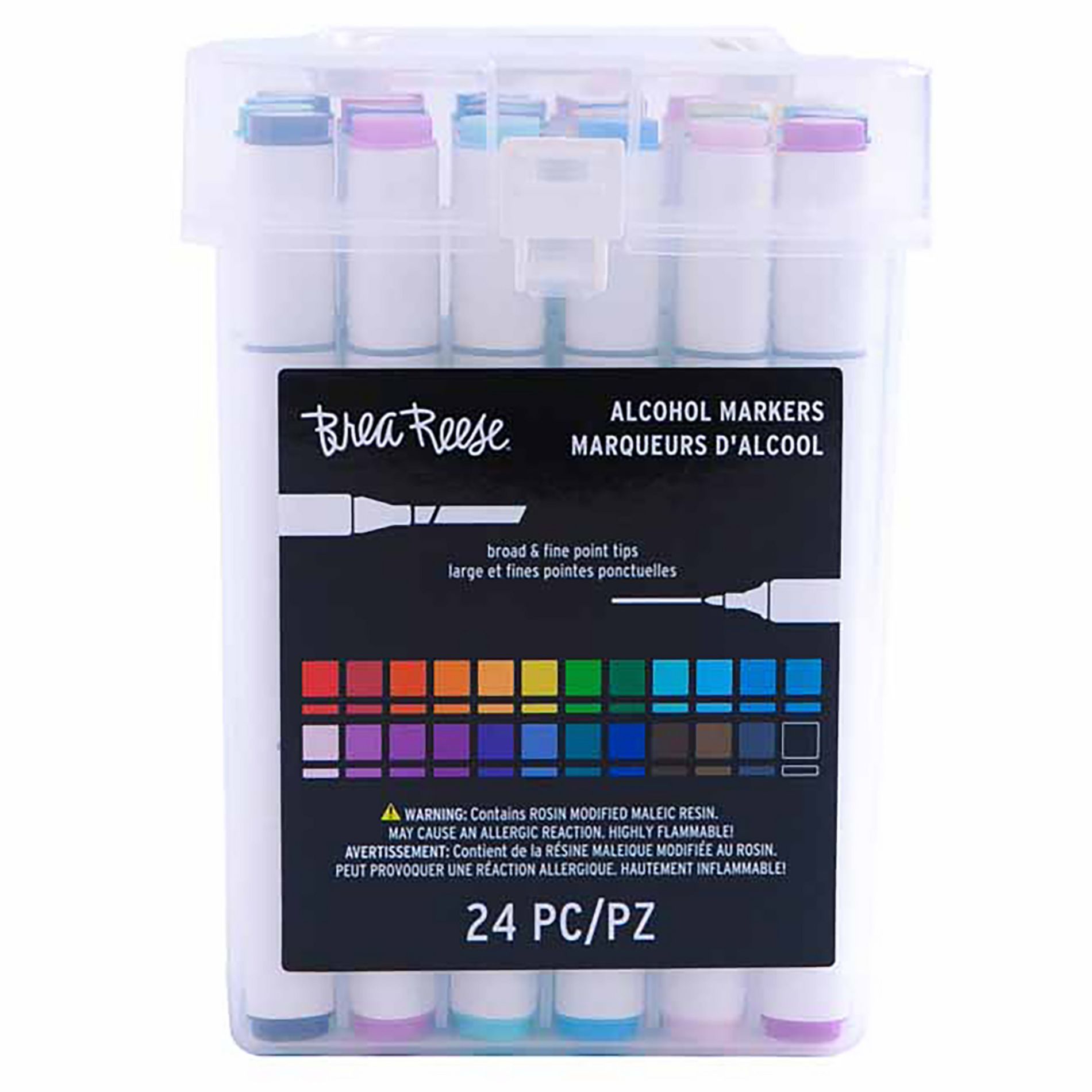 Brea Reese: Alcohol Markers - 24pc Color Set - Broad & Fine Point Dual-Tip