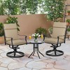 Aoodor Outdoor High Back Dining Chair Cushion Set, Water Proof & Stain Resistant, Polyester Fabric Cover with Ties and Zipper, Set of 2 - 2 of 4