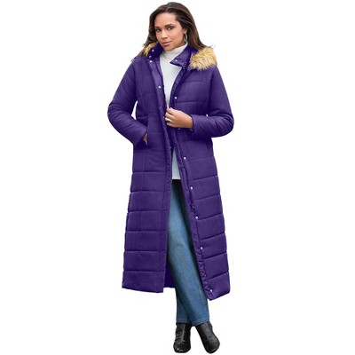Roaman's Women's Plus Size Maxi Length Quilted Puffer Jacket