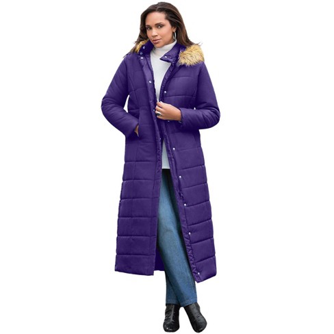 Roaman's Women's Plus Size Maxi-length Quilted Puffer Jacket, 5x - Midnight  Violet : Target