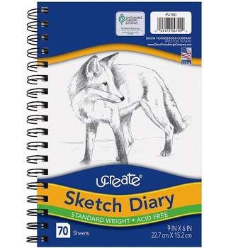 Pacon Art 1st Sketch Diary 9" x 6" White 70 Sheets/Pad (4790) P4790