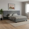 HomeRoots Gray Tufted Velvet Upholstered Queen Bed Frame - 2 of 4