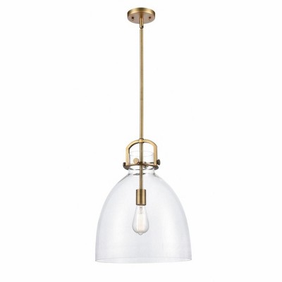 Newton Bell - 1 Light Stem Hung Pendant In Industrial Style-20.25 Inches Tall and 14 Inches Wide