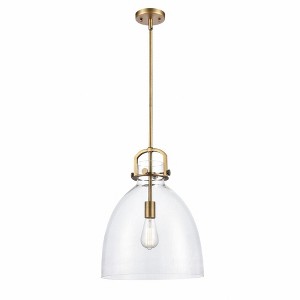 Newton Bell - 1 Light Stem Hung Pendant In Industrial Style-20.25 Inches Tall and 14 Inches Wide - 1 of 1