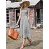 INSPIRE CHIC Women's Plaid Smocked Sleeveless Crew Neck Flowy Summer A-Line Midi Dresses - 4 of 4