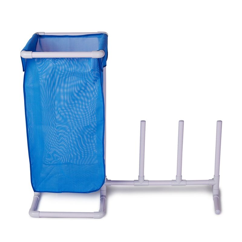 HydroTools by Swimline 8903 PVC Poolside Organizer Rack with Removeable Mesh Bag Towel Bin Hamper for Pool Toys, Floats, and Accessories, 2 of 7