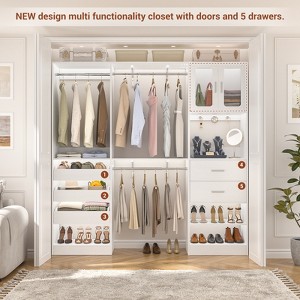 Besiost 80"-120" Closet System with Door and Wooden Drawers - 1 of 4