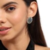 SOHI Women's Embellished Cluster Oval Stud Earrings - 4 of 4