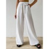 Womens Wide Leg Pants Elastic Waist Tie Front Casual Lounge Trousers - 3 of 4